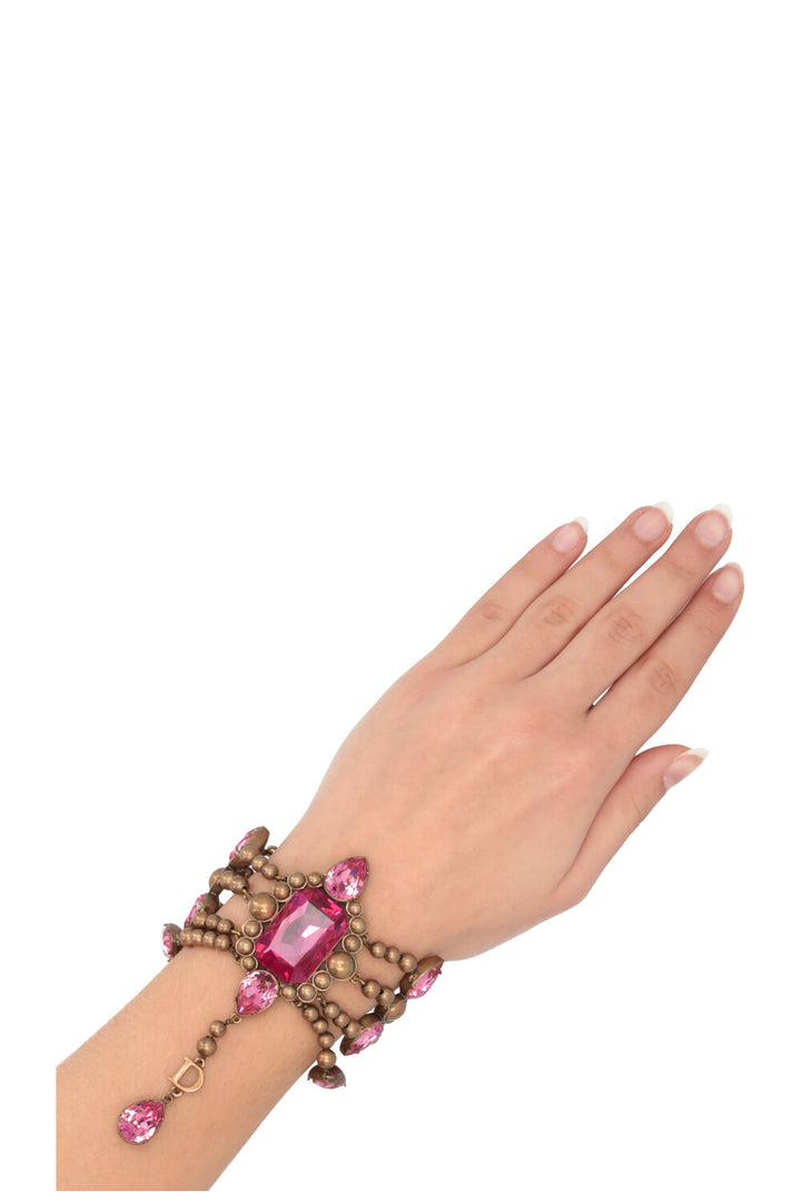 CHRISTIAN DIOR Crystal Drop Bracelet Pink