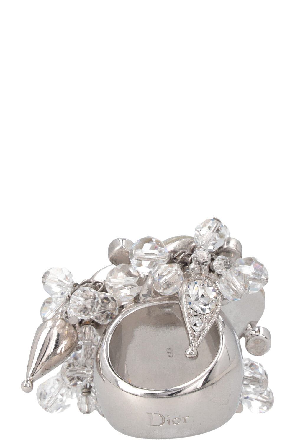 CHRISTIAN DIOR Floral Ring Silver MOP
