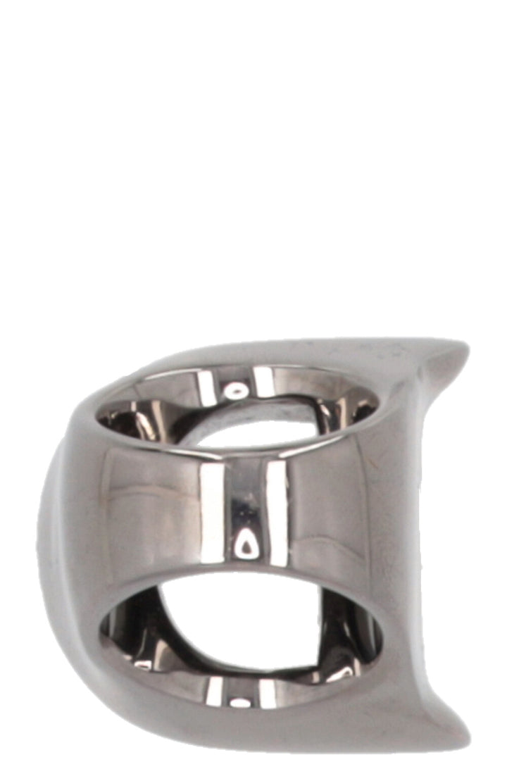 CHRISTIAN DIOR D Cocktail Ring Charcoal