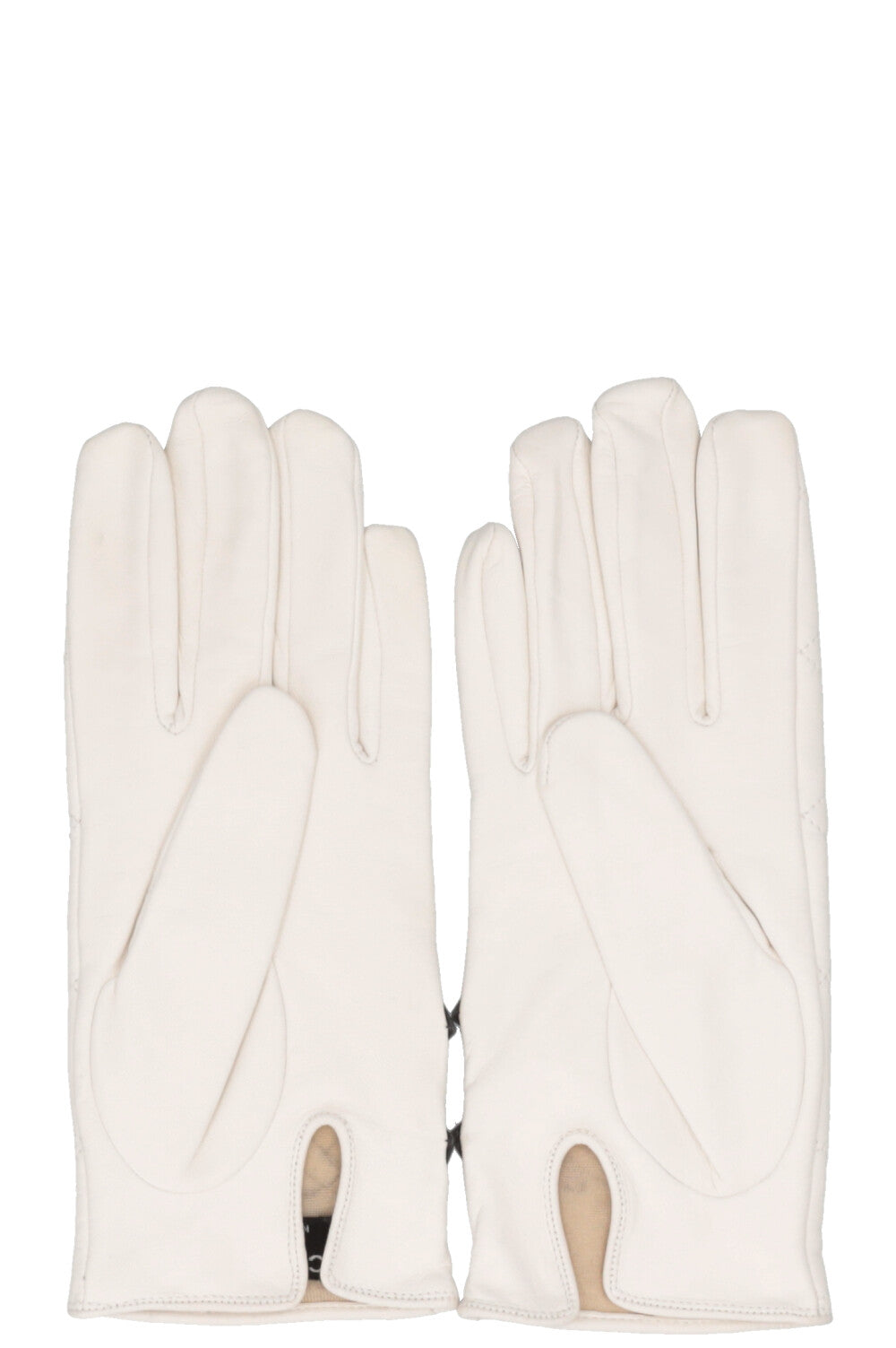 CHANEL CC Gloves Leather White