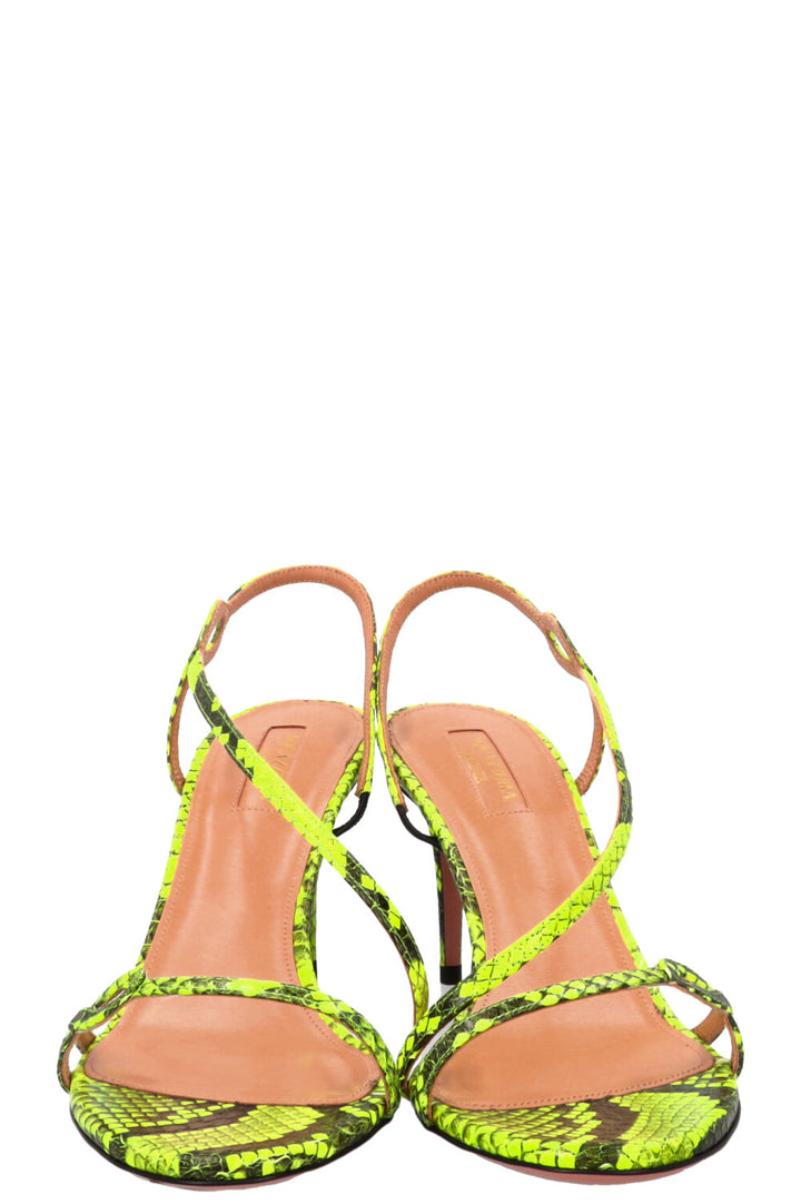 AQUAZZURA Serpentine Sandals Python Green