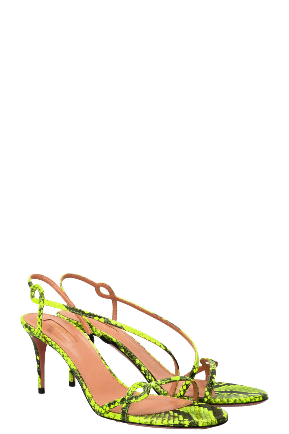 AQUAZZURA Serpentine Sandals Python Green