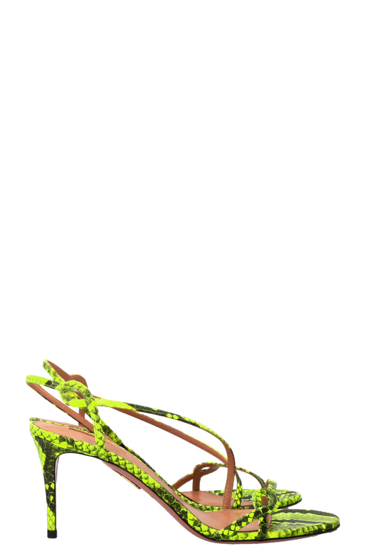 AQUAZZURA Serpentine Sandals Python Green