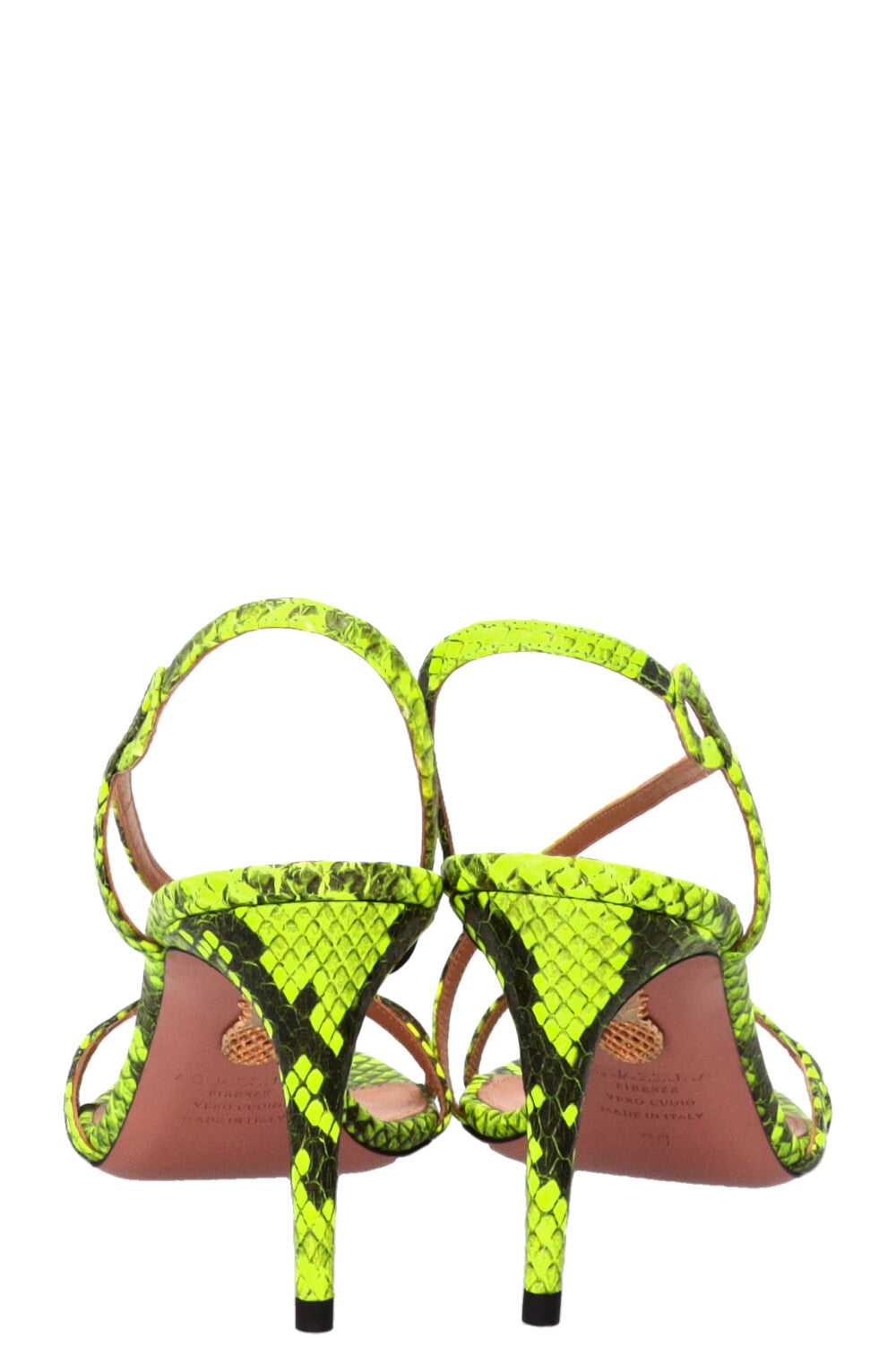 AQUAZZURA Serpentine Sandals Python Green