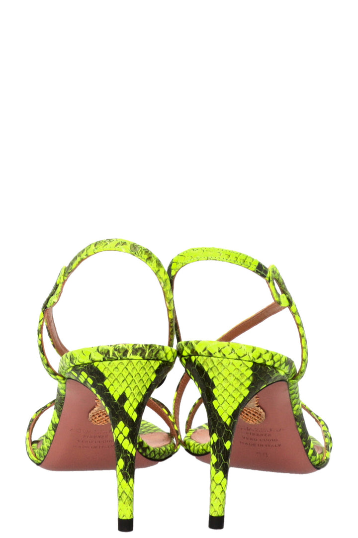 AQUAZZURA Serpentine Sandals Python Green