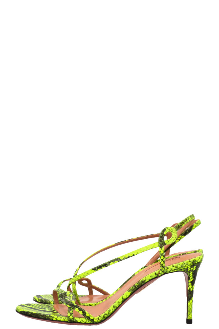 AQUAZZURA Serpentine Sandals Python Green