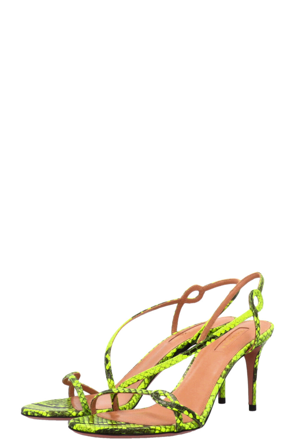 AQUAZZURA Serpentine Sandals Python Green