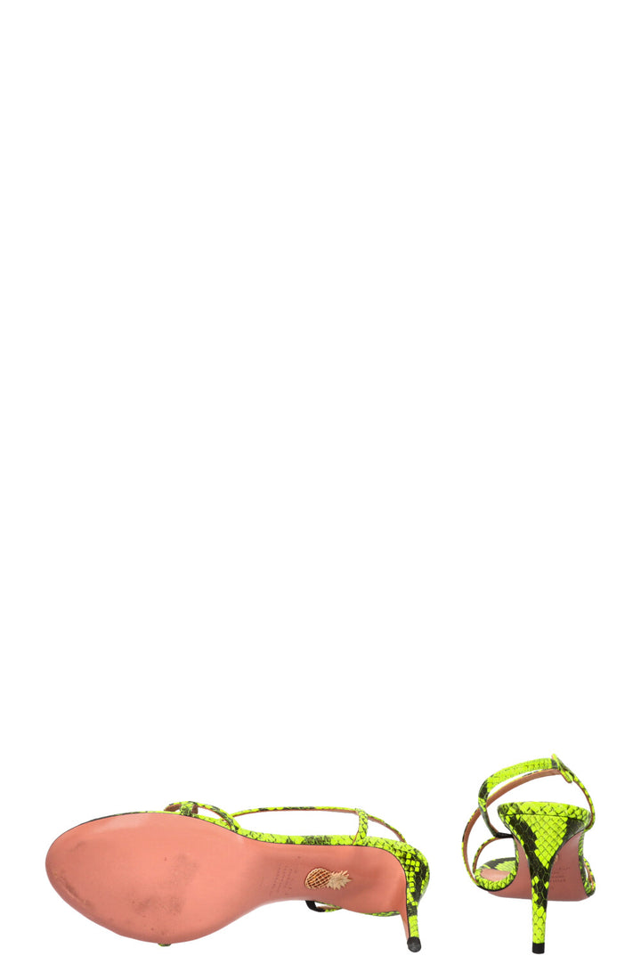 AQUAZZURA Serpentine Sandals Python Green