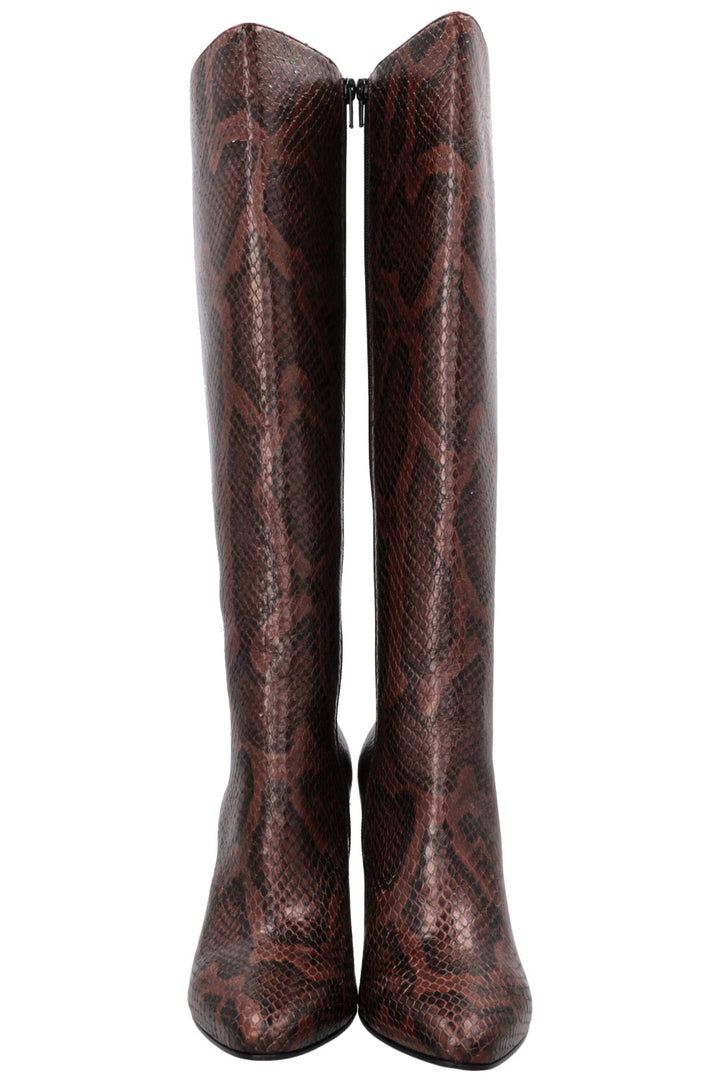 SAINT LAURENT Lily 95 Boots Python Brown