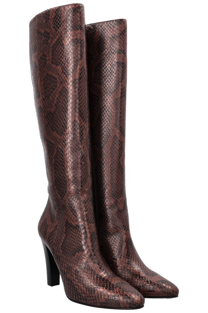 SAINT LAURENT Lily 95 Boots Python Brown