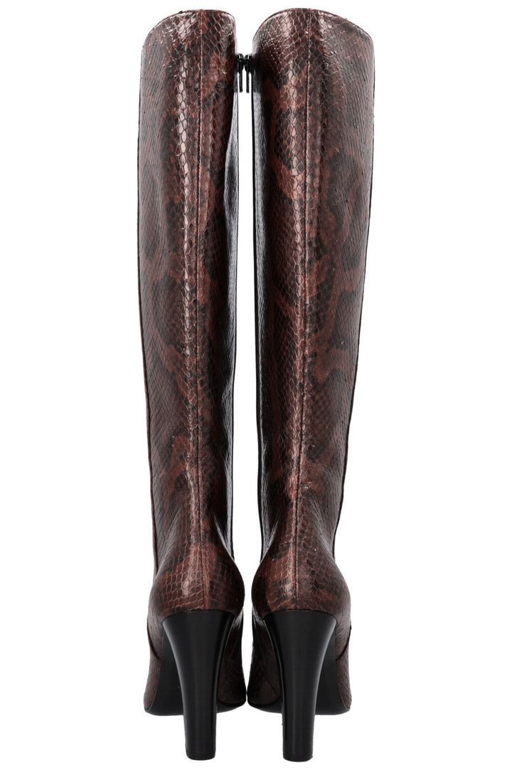 SAINT LAURENT Lily 95 Boots Python Brown