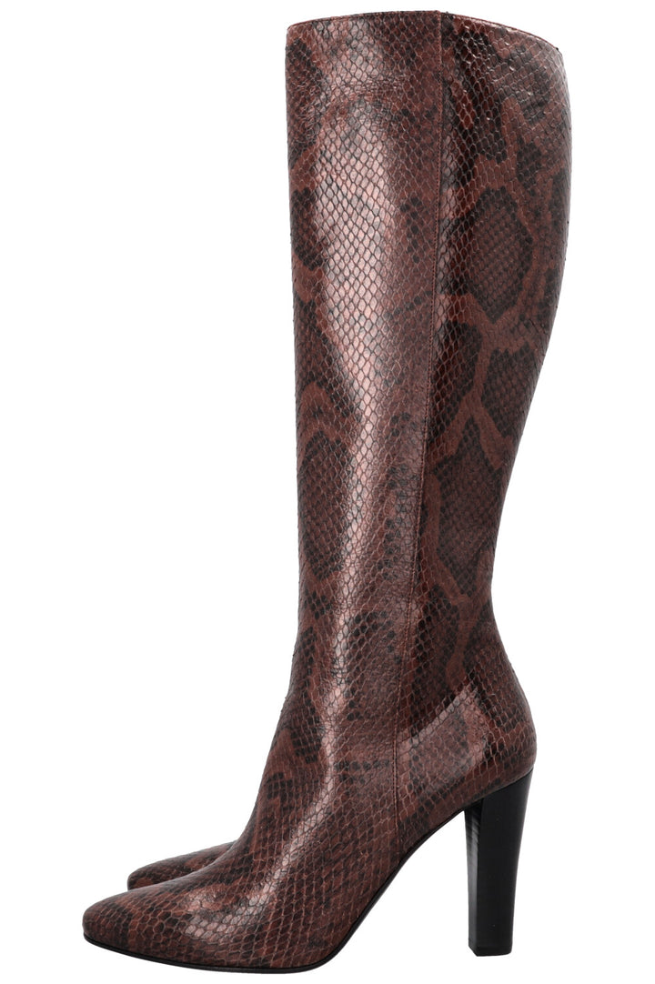SAINT LAURENT Lily 95 Boots Python Brown