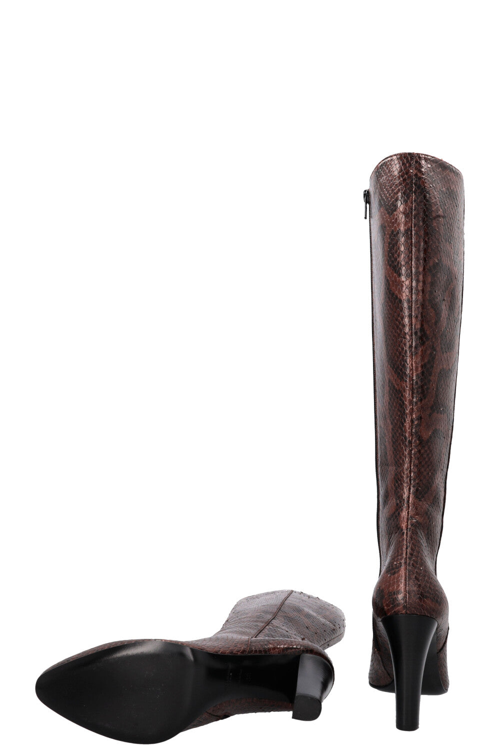 SAINT LAURENT Lily 95 Boots Python Brown