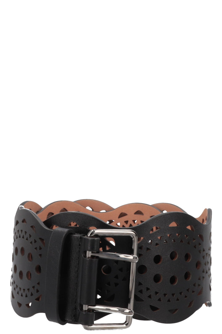 ALAÏA Lasercut Belt Black
