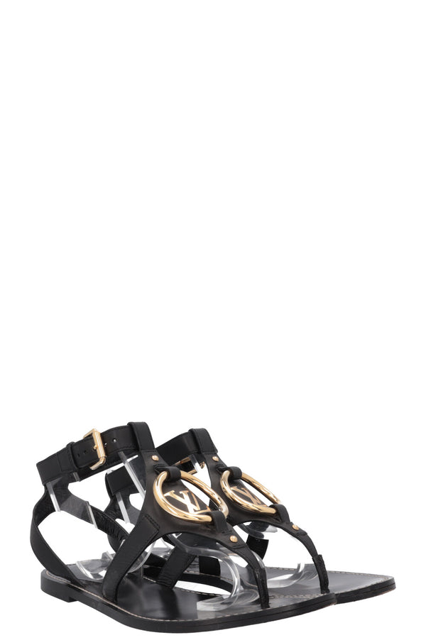 LOUIS VUITTON LV Flats Leather Black