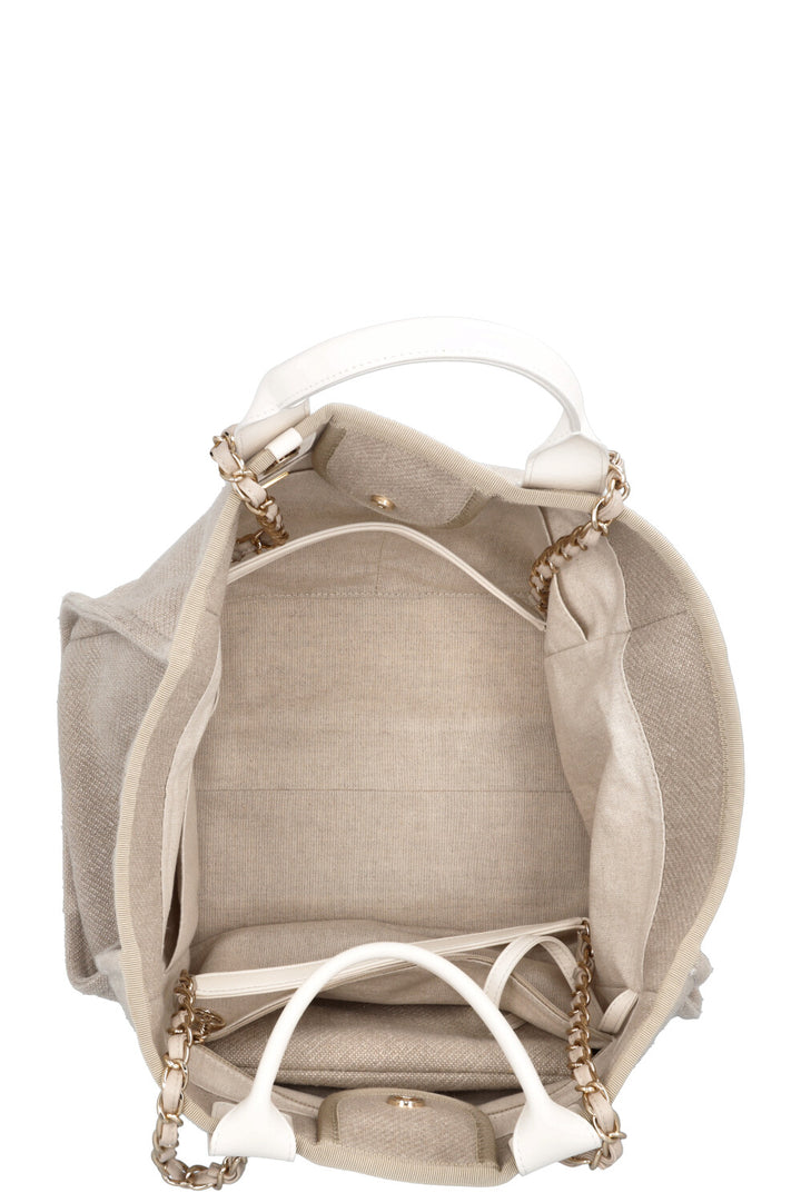 CHANEL Deauville Medium Canvas Beige