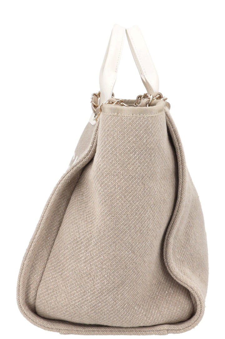 CHANEL Deauville Medium Canvas Beige