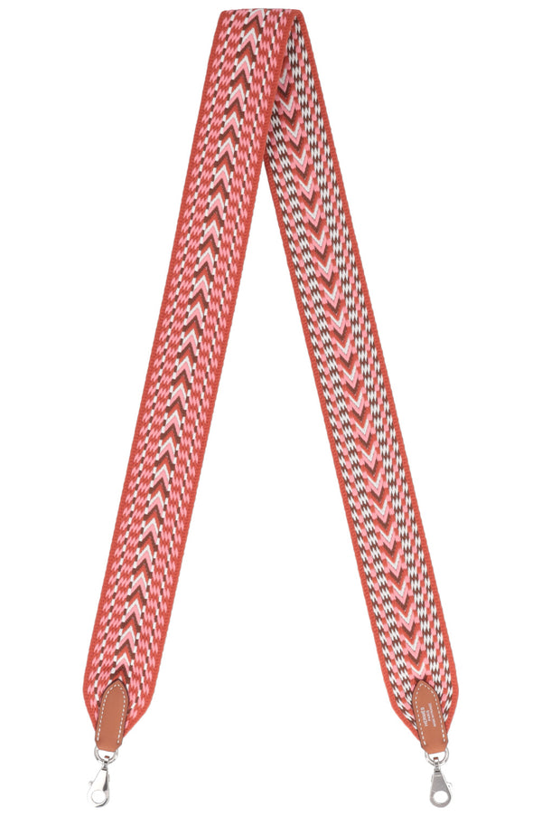 HERMÈS Shoulder Strap Canvas Pink Brown