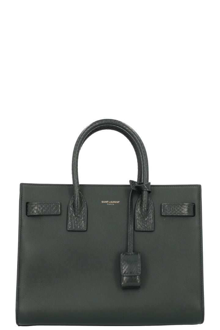 SAINT LAURENT Baby Sac De Jour Leather Python Green