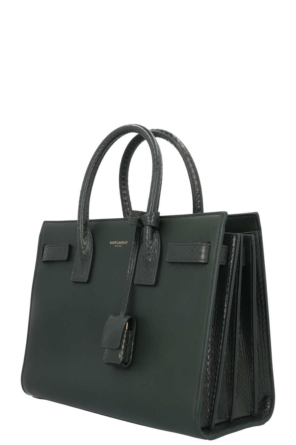 SAINT LAURENT Baby Sac De Jour Leather Python Green