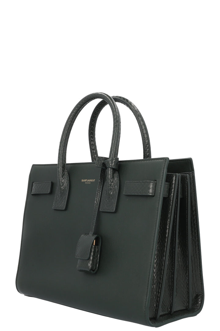 SAINT LAURENT Baby Sac De Jour Leather Python Green