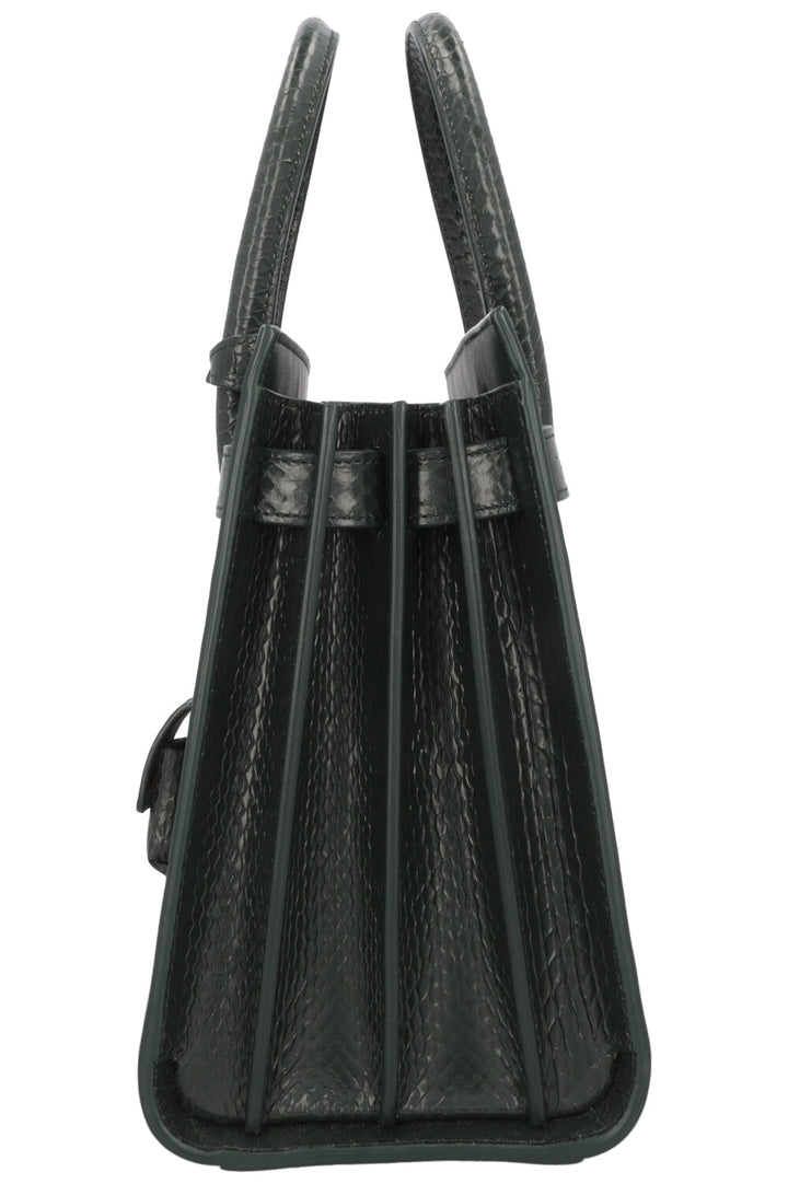 SAINT LAURENT Baby Sac De Jour Leather Python Green