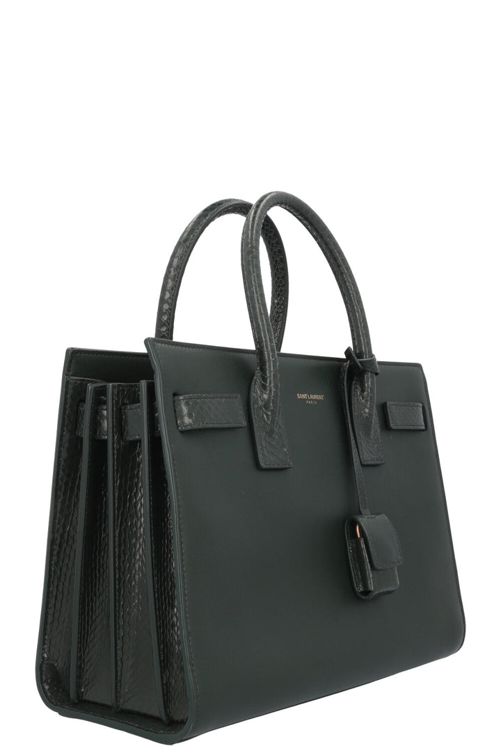 SAINT LAURENT Baby Sac De Jour Leather Python Green
