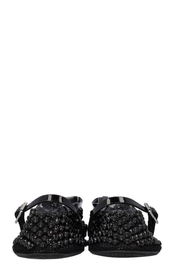 ALAÏA La Ballerine Flats Beads Mesh Black