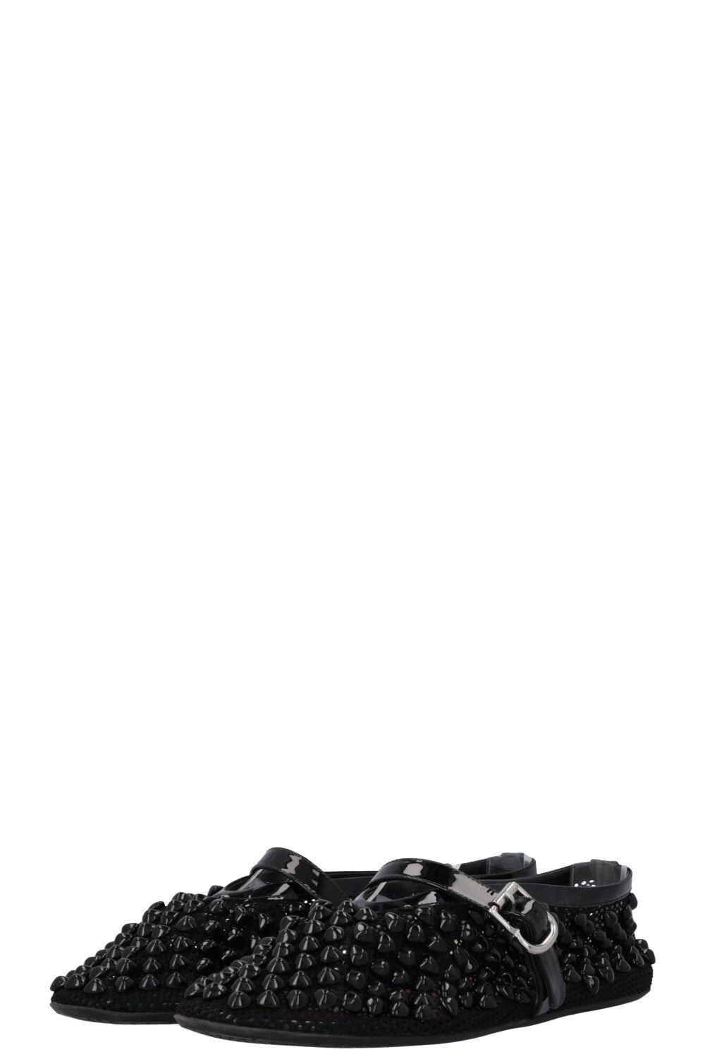 ALAÏA La Ballerine Flats Beads Mesh Black