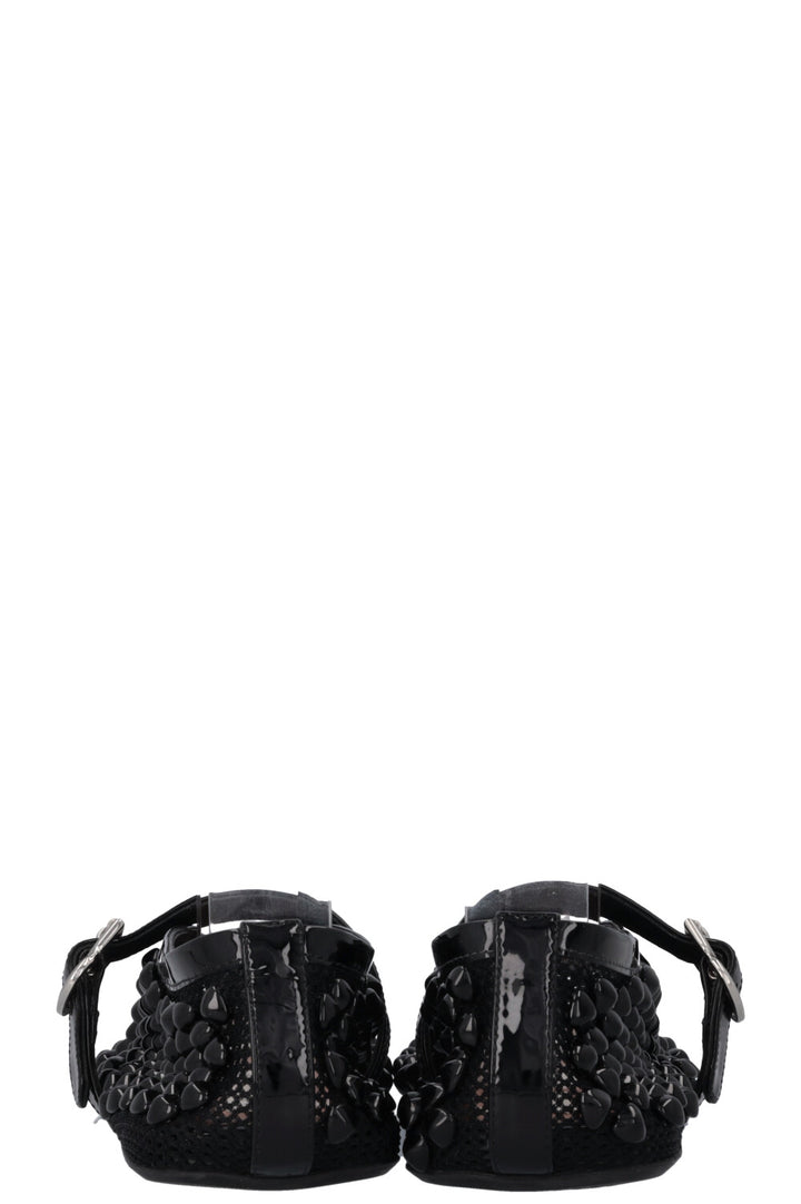 ALAÏA La Ballerine Flats Beads Mesh Black