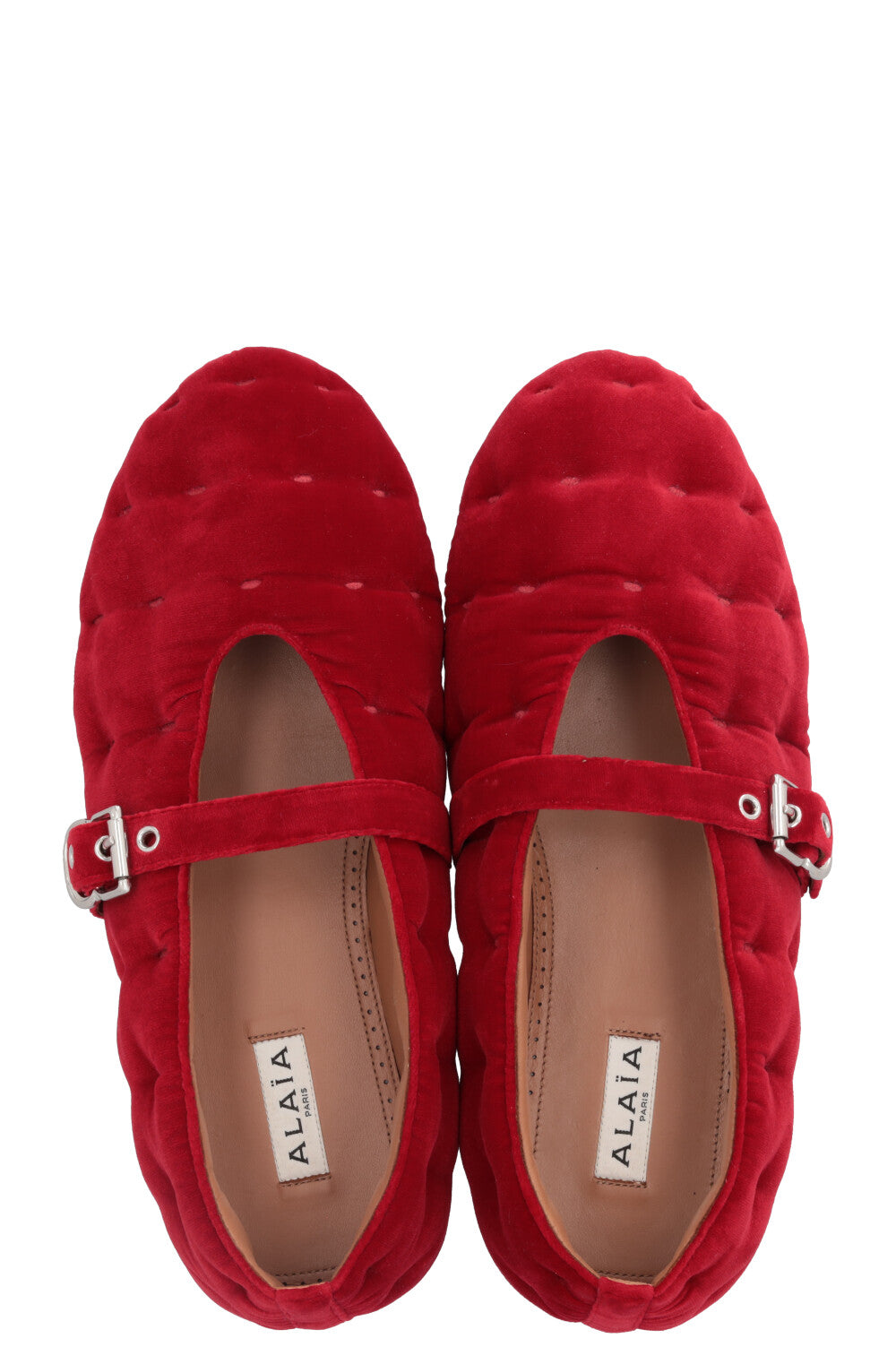 ALAÏA La Ballerine Flats Velvet Red