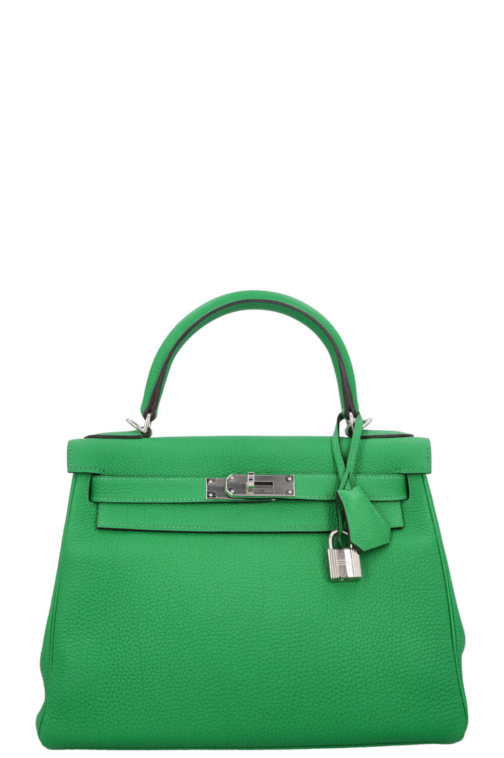 HERMÈS Kelly 28 Retourne Togo Vert Bambou