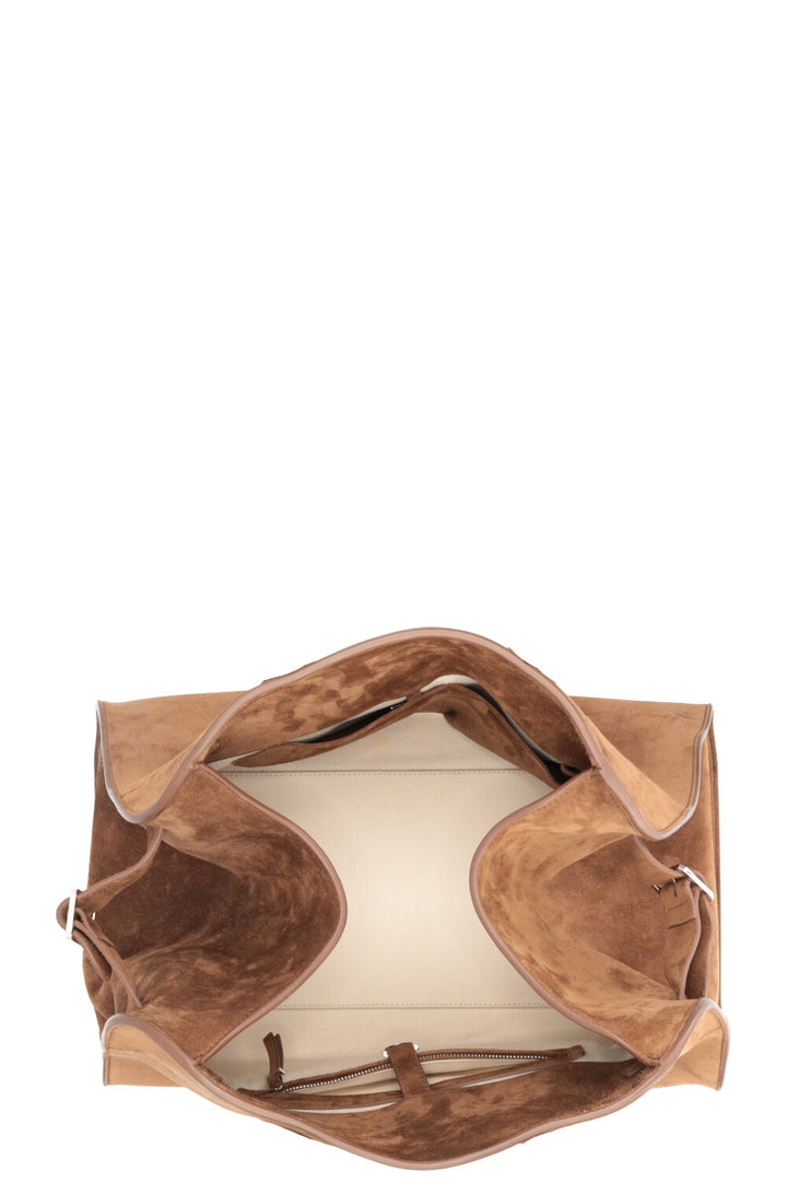 THE ROW Soft Margaux 15 Suede Brown