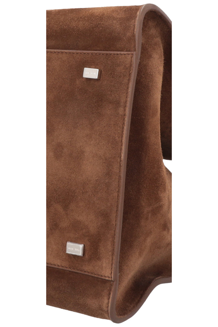 THE ROW Soft Margaux 15 Suede Brown
