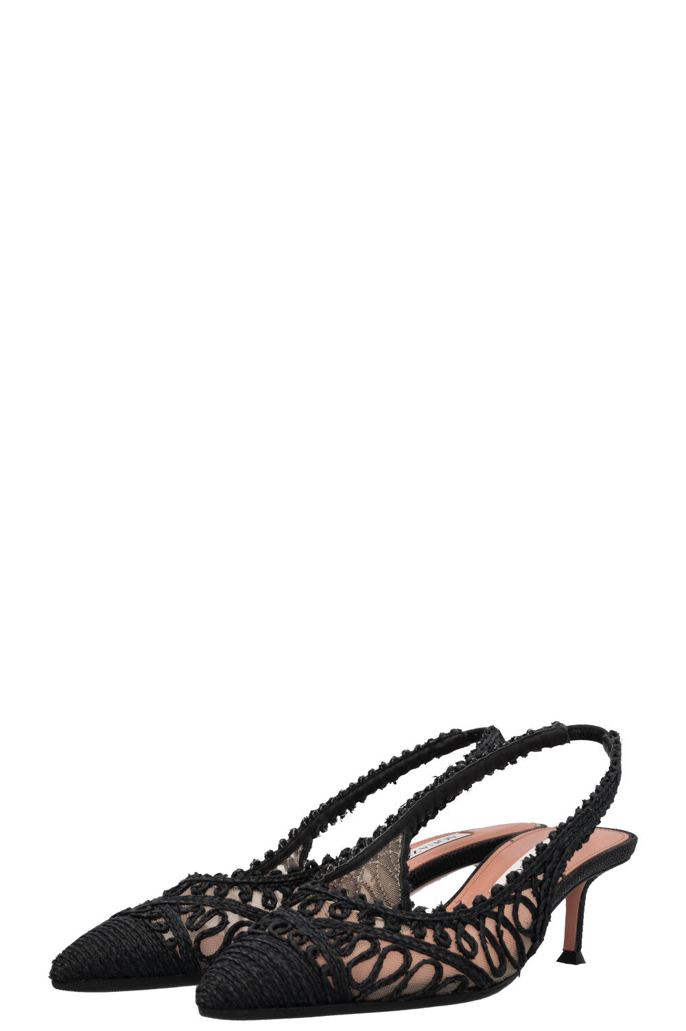 AQUAZZURA Kahlo 50 Slingback Heels Black