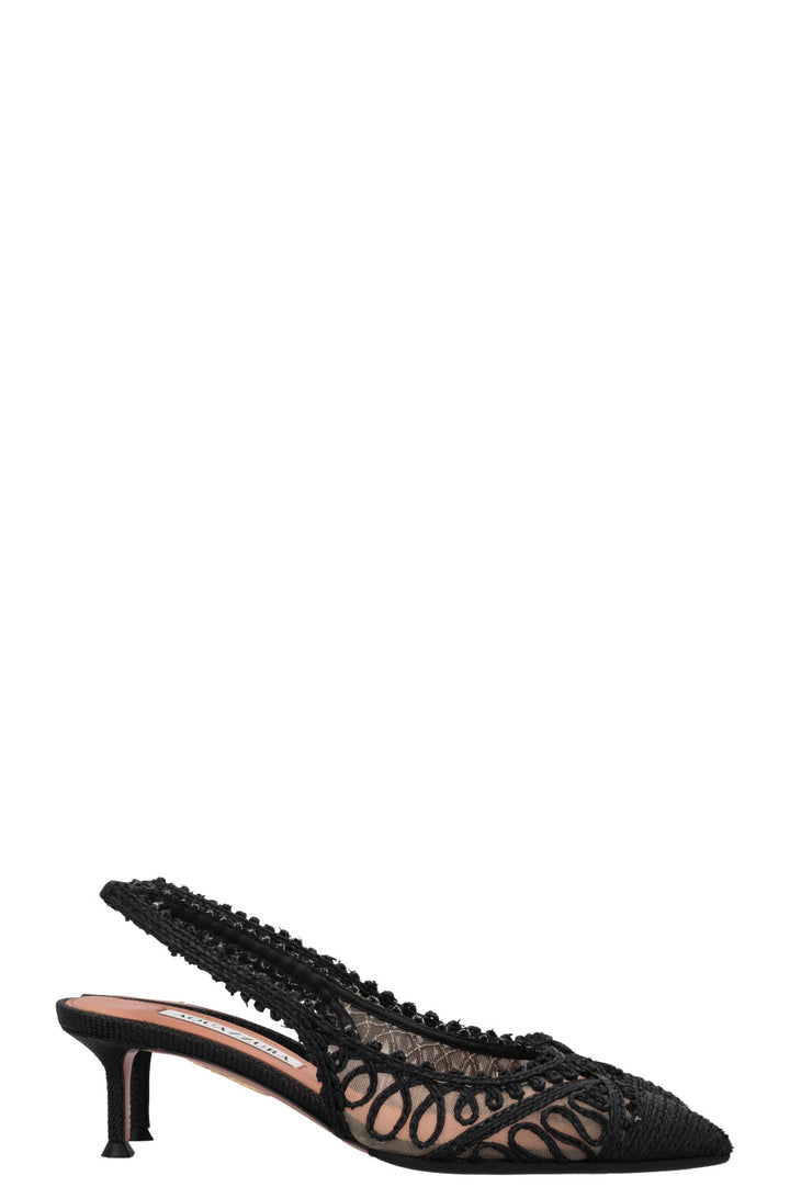 AQUAZZURA Kahlo 50 Slingback Heels Black