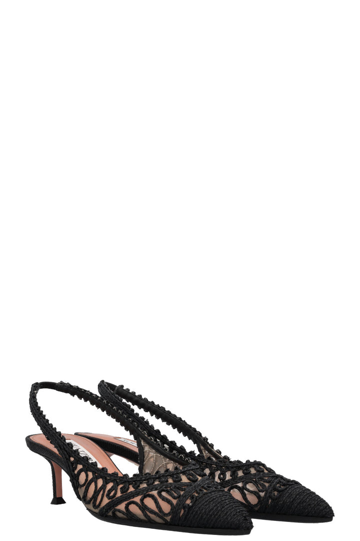 AQUAZZURA Kahlo 50 Slingback Heels Black