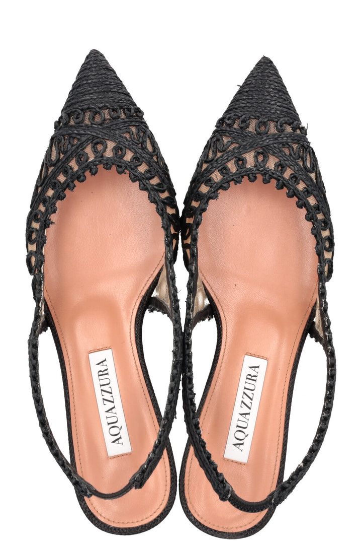 AQUAZZURA Kahlo 50 Slingback Heels Black