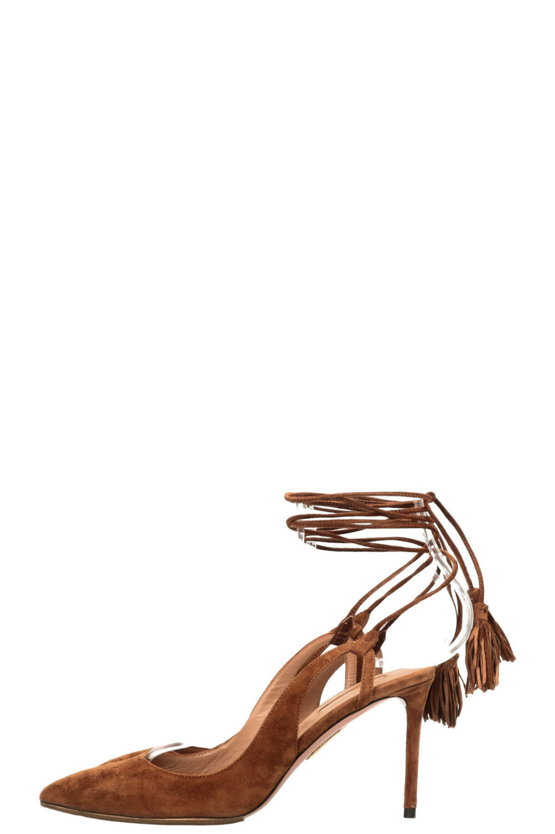 AQUAZZURA Alu Heels 80 Suede Brown