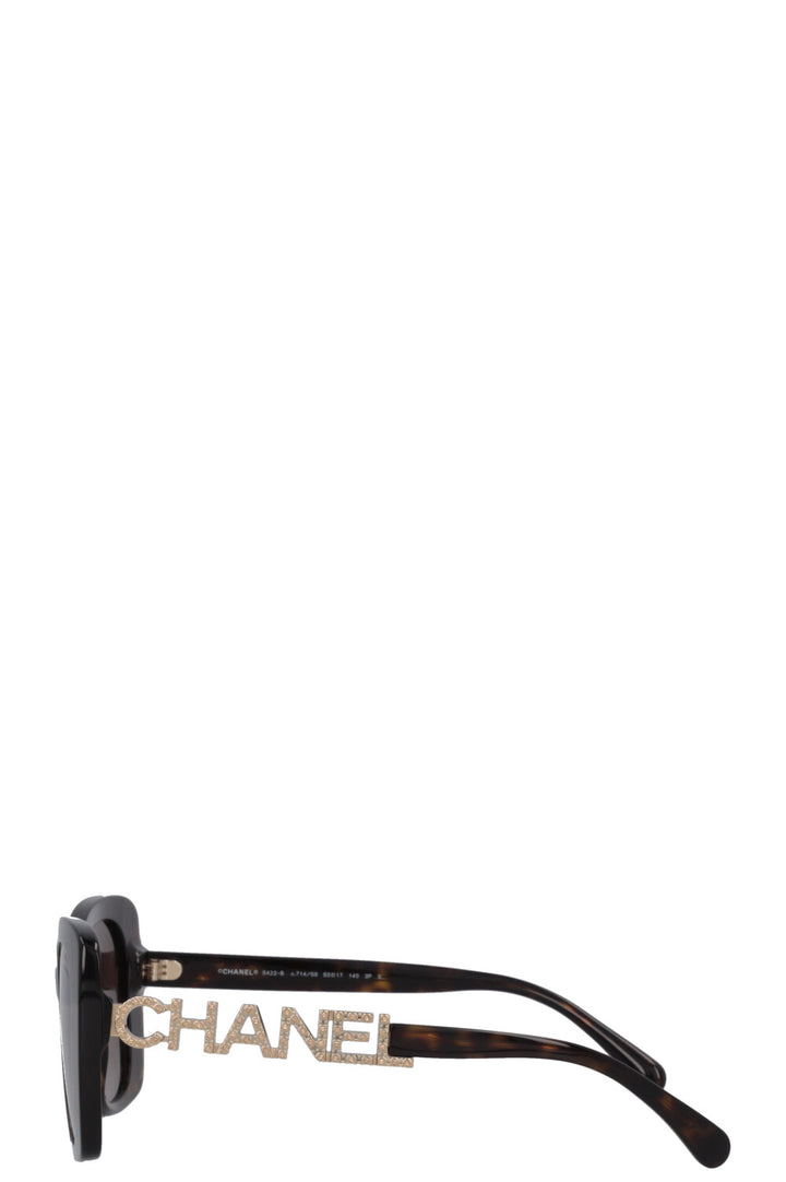 CHANEL Logo Sunglasses 5422 Tortoise