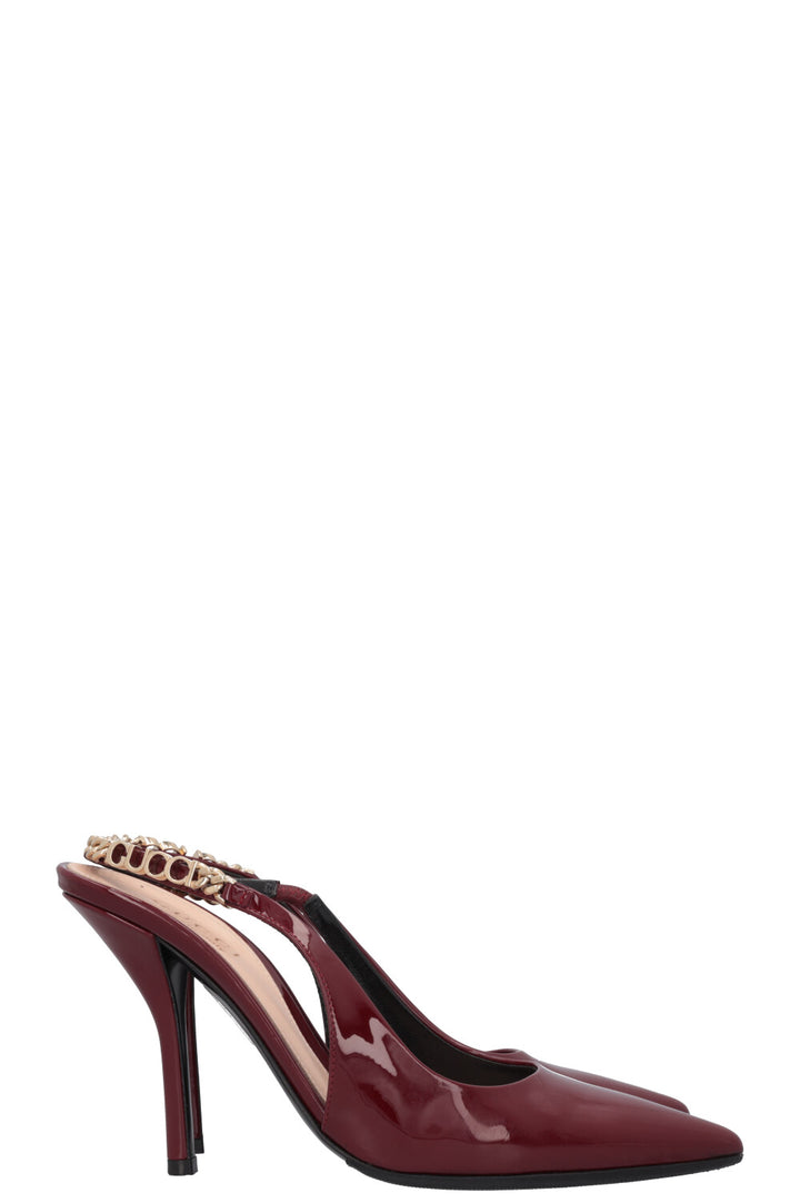 GUCCI Signoria Heels Patent Rosso Ancora