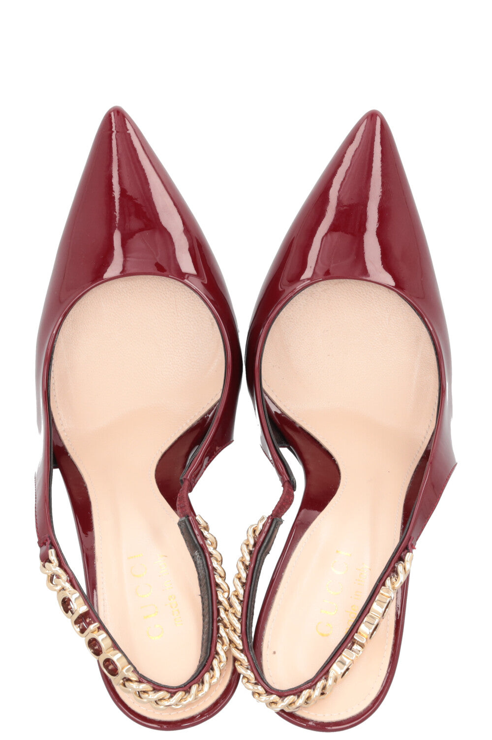 GUCCI Signoria Heels Patent Rosso Ancora