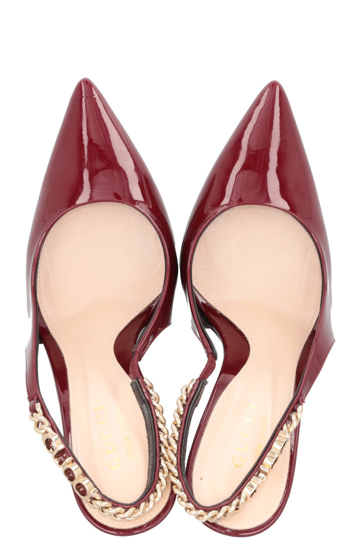 GUCCI Signoria Heels Patent Rosso Ancora