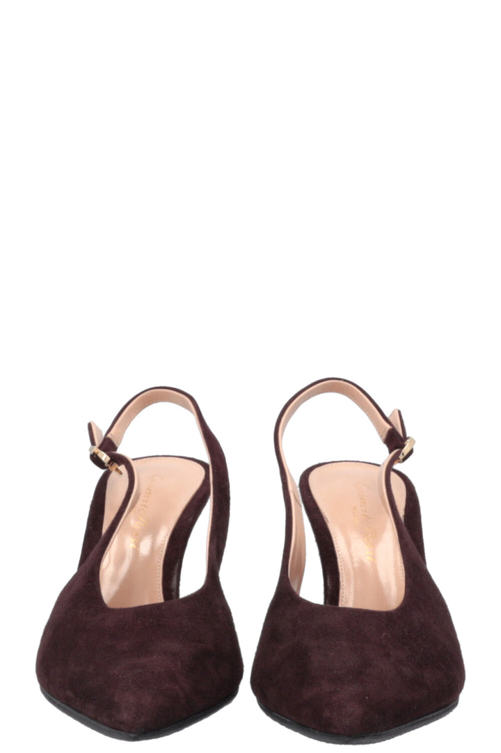 Escarpins à bride arrière GIANVITO ROSSI en daim marron