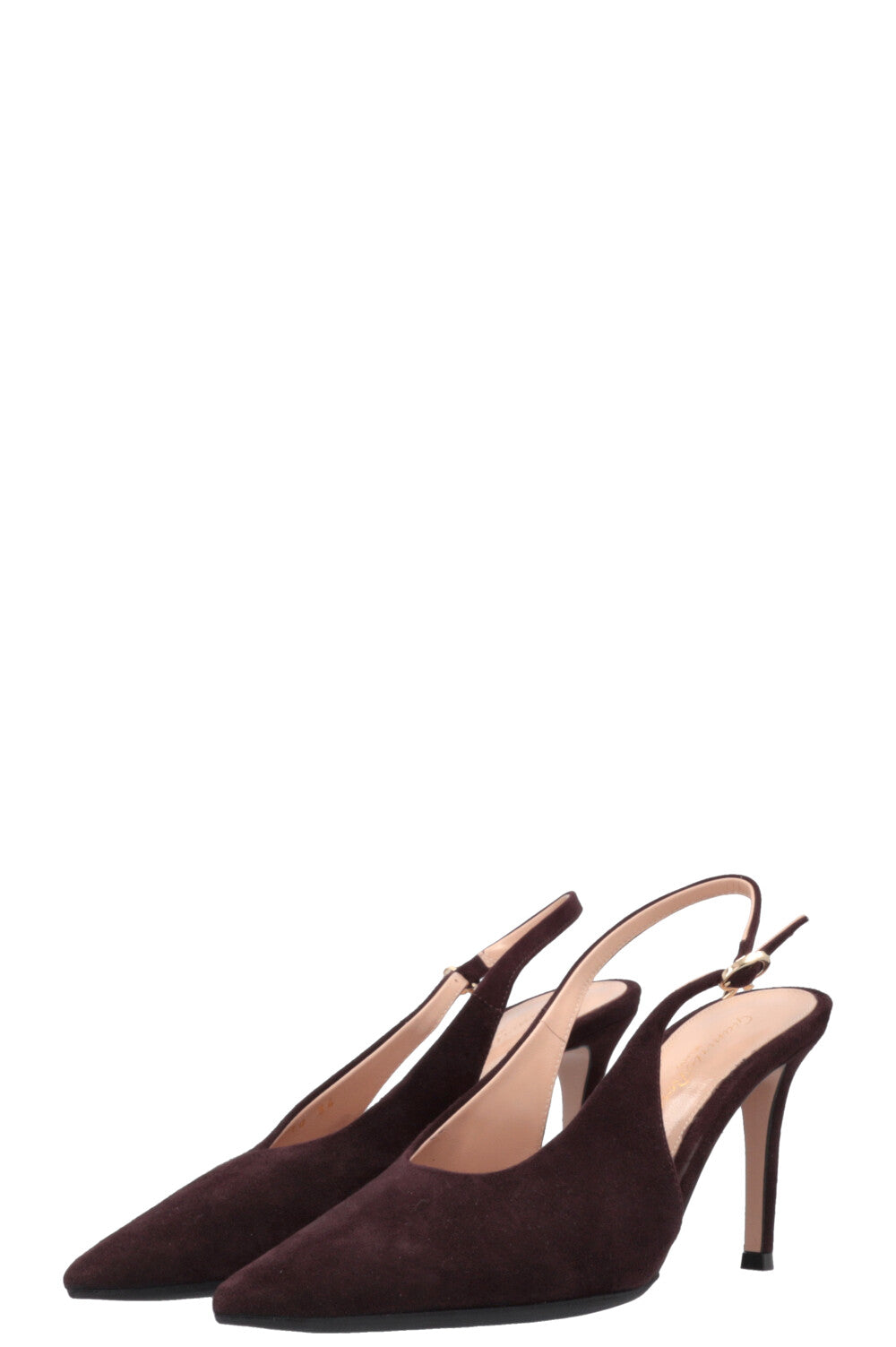 Escarpins à bride arrière GIANVITO ROSSI en daim marron