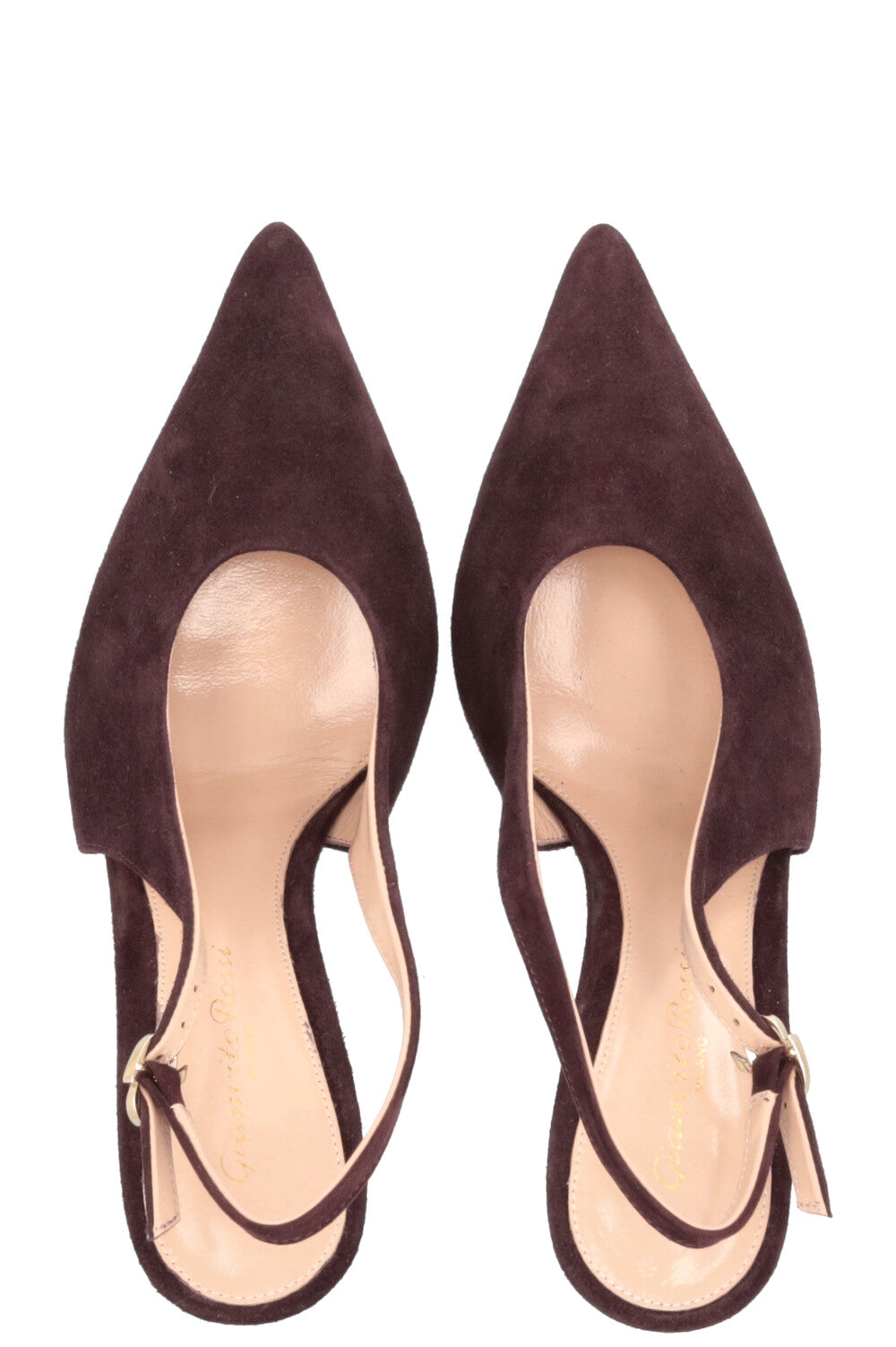 Escarpins à bride arrière GIANVITO ROSSI en daim marron