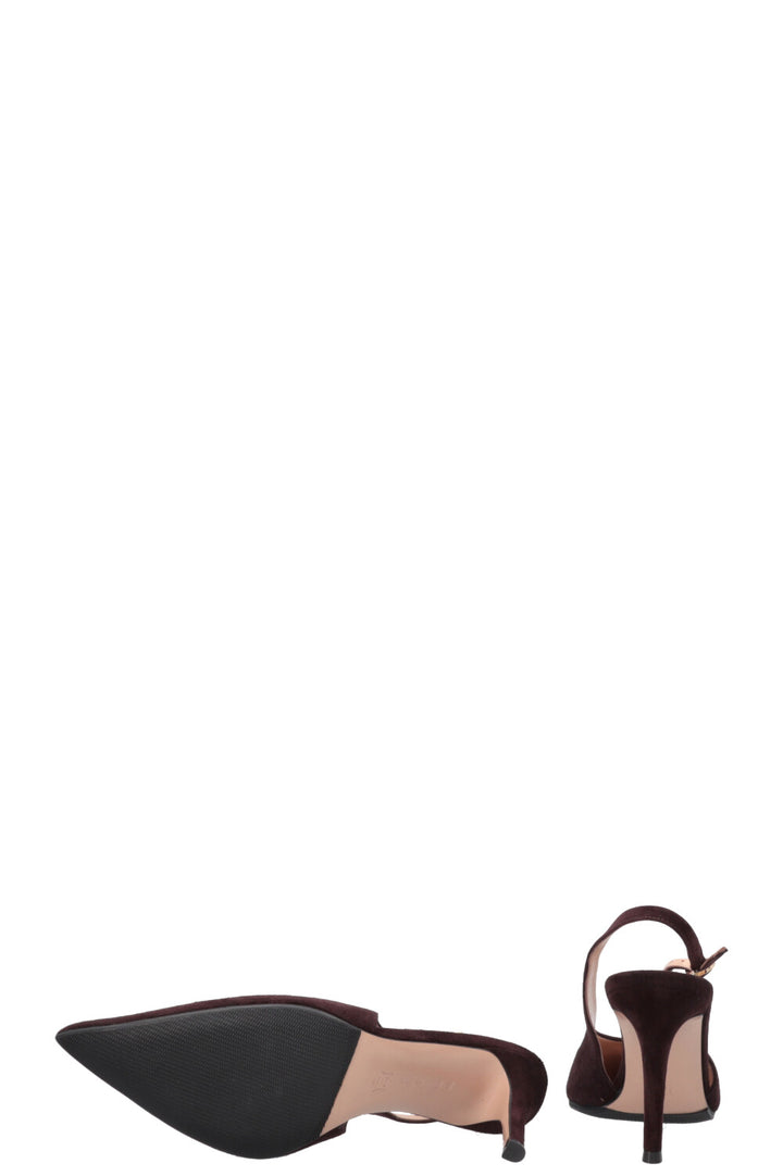 Escarpins à bride arrière GIANVITO ROSSI en daim marron