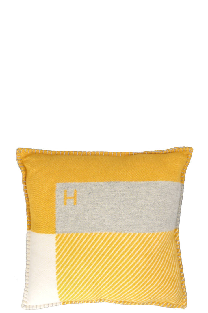 HERMÈS H Rivera Pillow Yellow
