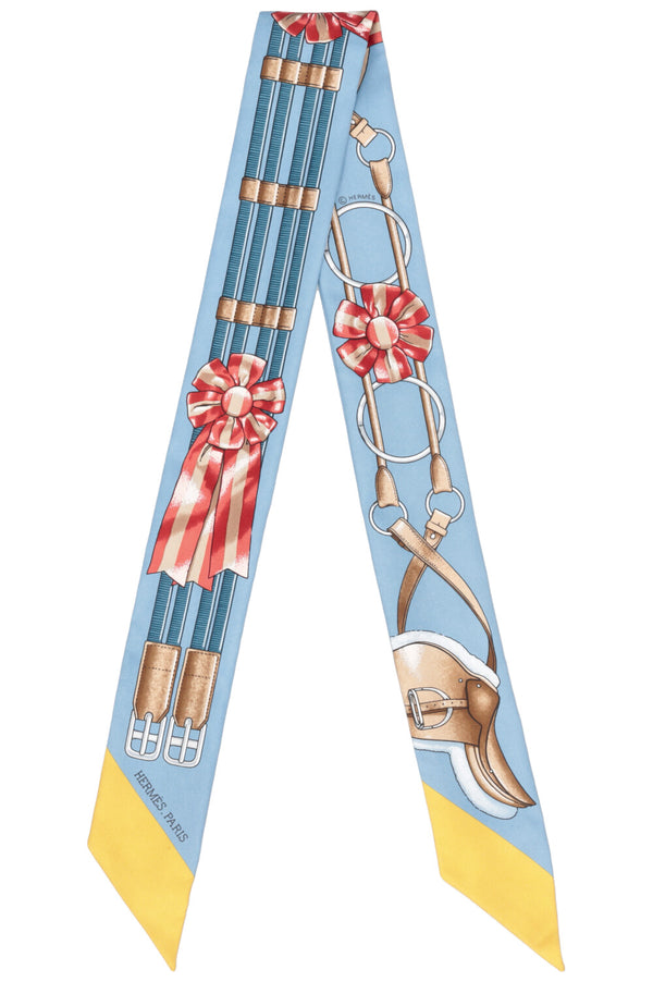 HERMÈS Jumping Twilly Silk Blue
