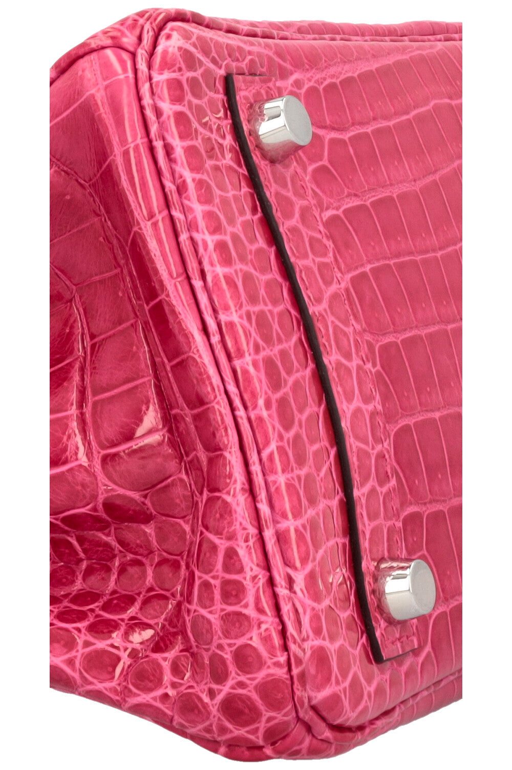 HERMÈS Birkin 25 Crocodile Porosus Lisse Rose Mexique